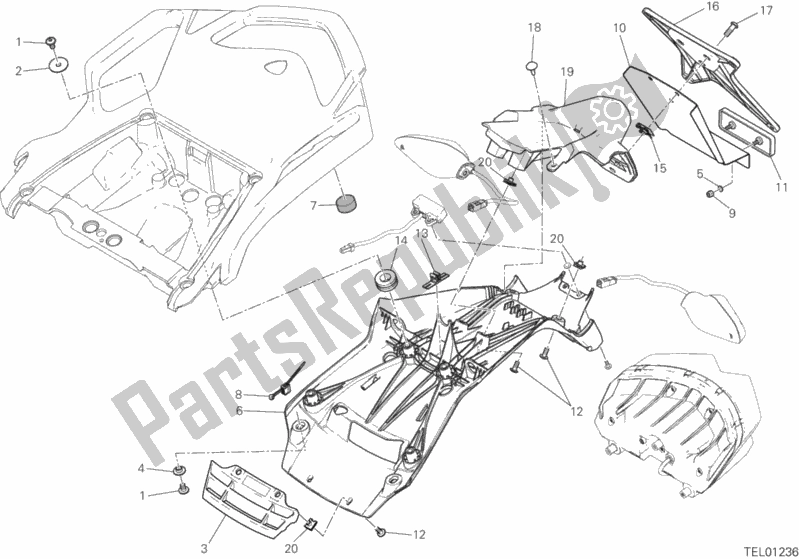 Alle onderdelen voor de 27a - Plaathouder van de Ducati Multistrada 1260 Enduro Touring 2020